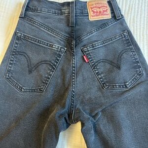 Levi's Black Ribcage Straight Jeans